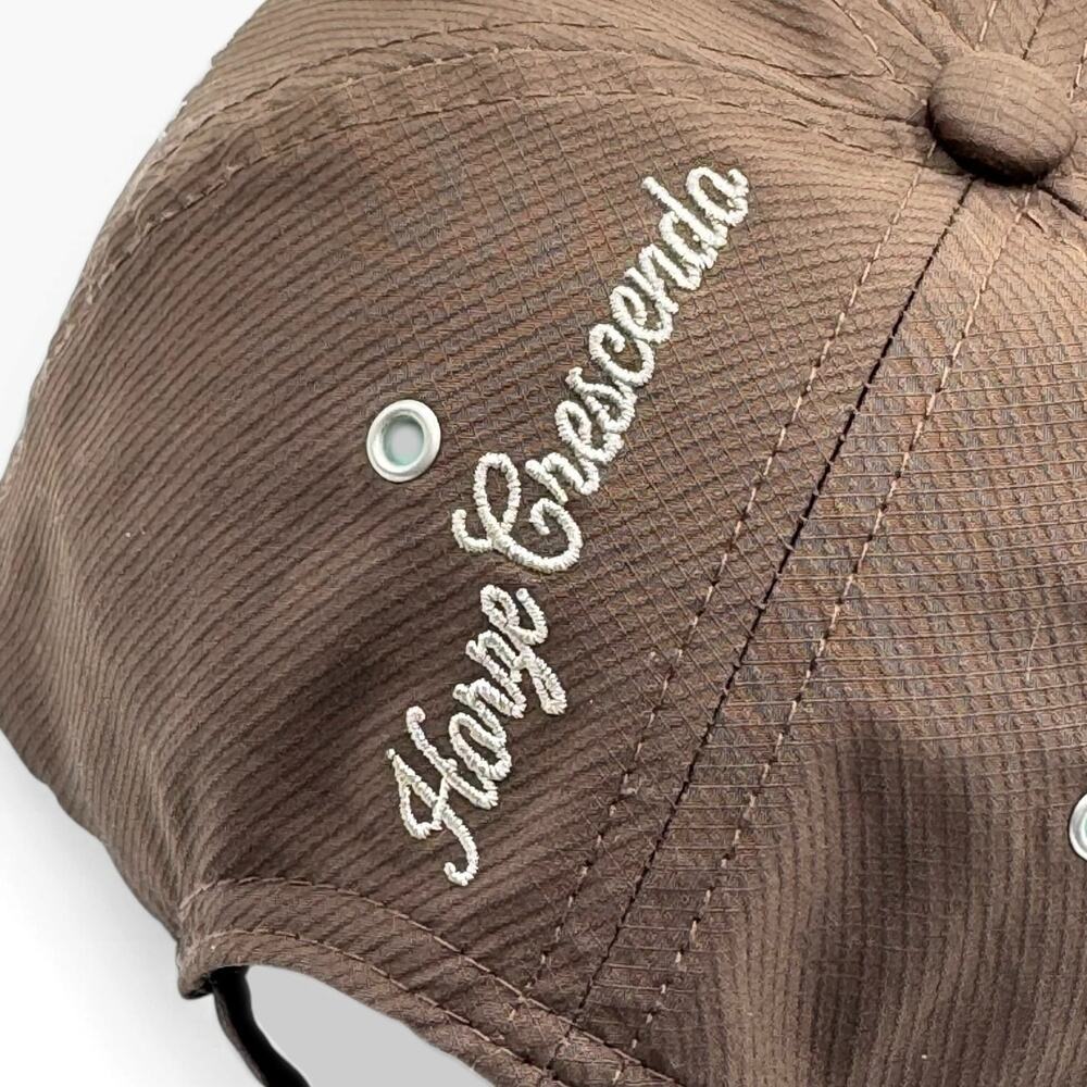 Cresc HZ Crescendo Equestrian Heritage Brown Quilted Strapback Hat Cap - Picture 7 of 12